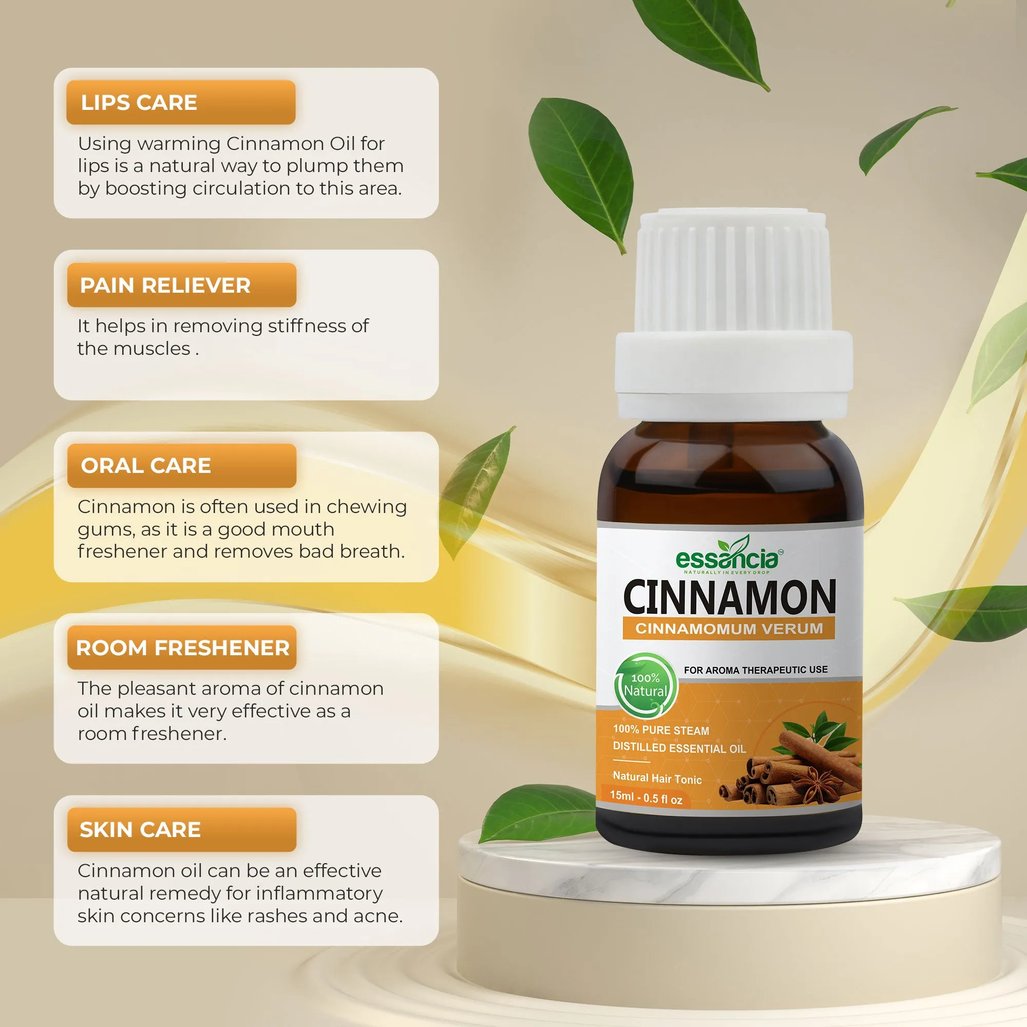 Pack of 6 Essential oils ( Tea Tree, Basil, Bergamot, Cinnamon, Cedarwood, Citronella)