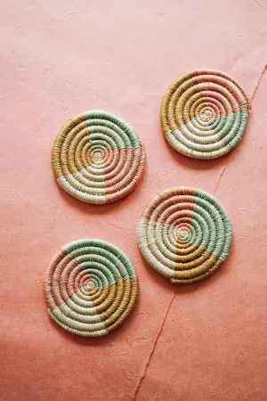 Pastel Woven Coaster Set of 4