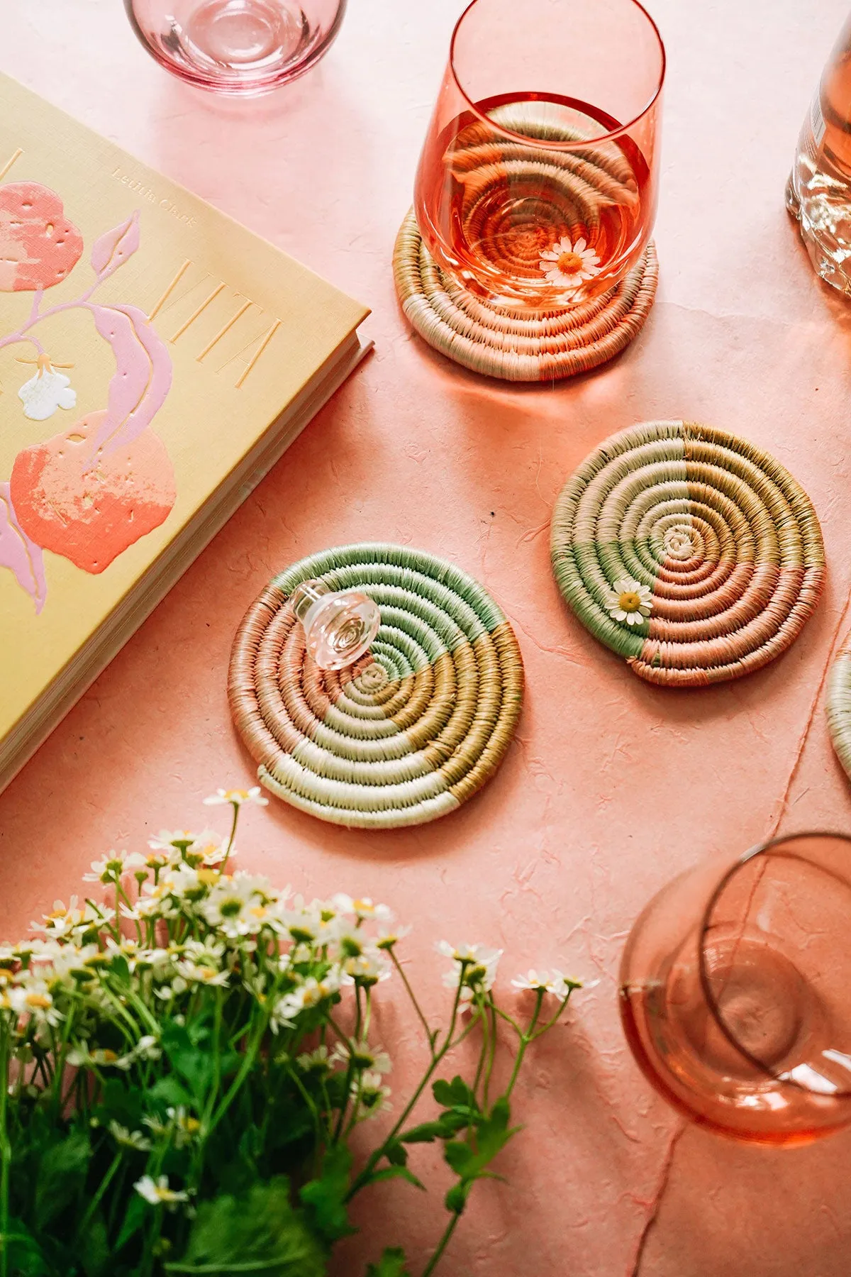 Pastel Woven Coaster Set of 4