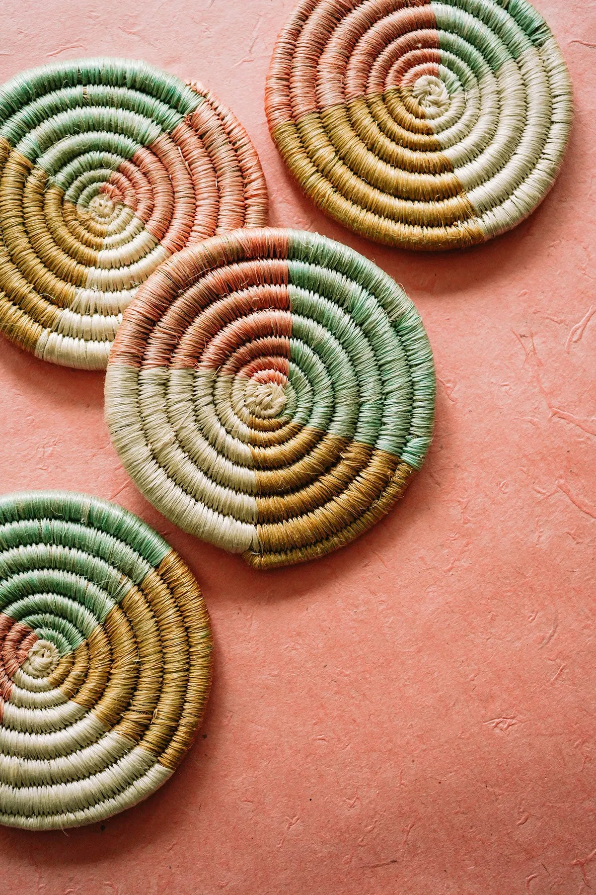 Pastel Woven Coaster Set of 4
