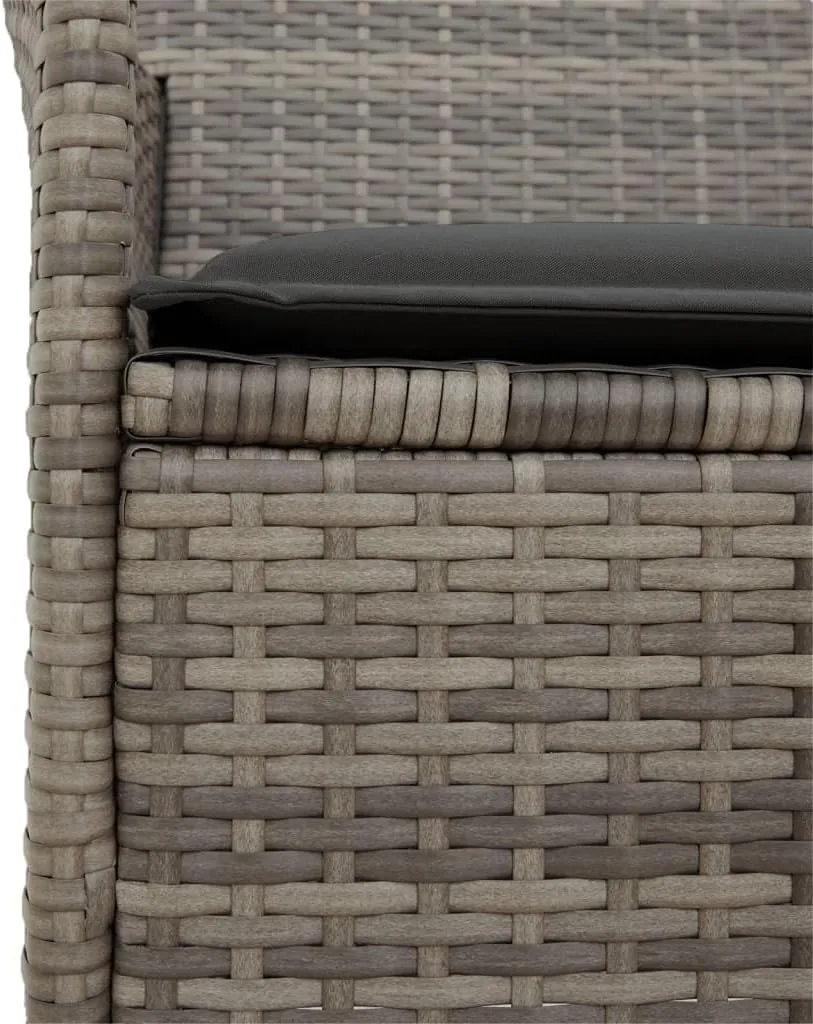 Patio Dining Chairs Camping Chair Dining Chairs Lounge Chair - Patio Chairs with Cushions 2 pcs Gray Poly Rattan&Solid Wood for Campsites Garden Beaches Terrace