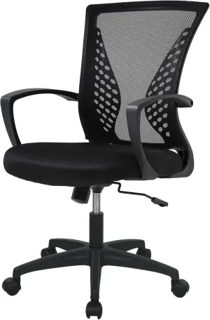 PayLessHere Office Computer Gaming Chair Ergonomic Mesh Desk Chair Adjustable Video Game Chairs with 360 Degrees Swivel Wheels Armrest Lumbar Support for Home Office,Black