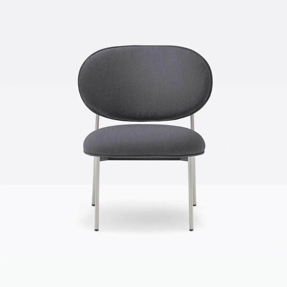 Pedrali Blume 2951 padded lounge chair in fabric or velvet