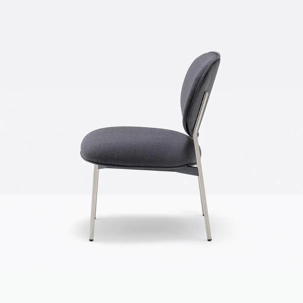 Pedrali Blume 2951 padded lounge chair in fabric or velvet