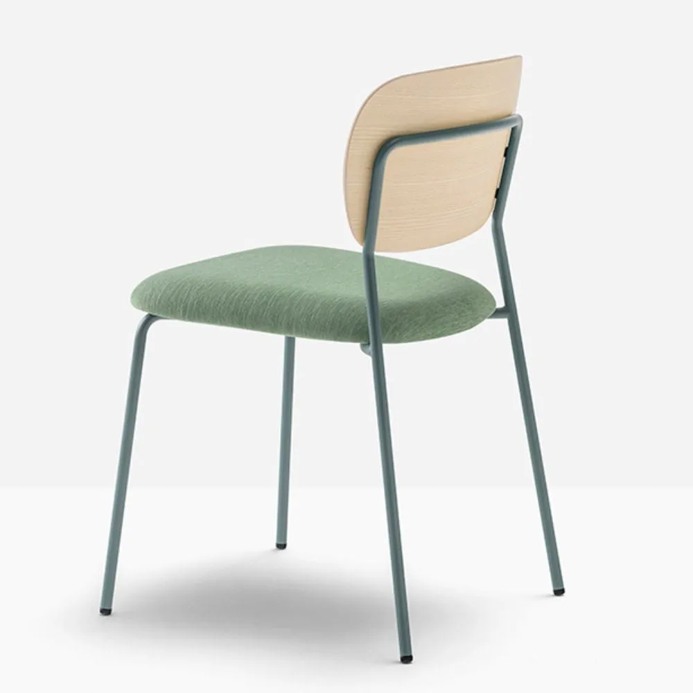 Pedrali Jazz 3720 padded chair with ash backrest