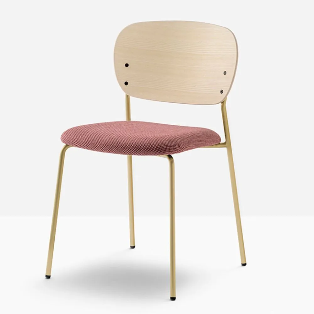 Pedrali Jazz 3720 padded chair with ash backrest