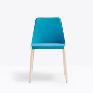 Pedrali Laja 883 padded chair in fabric with wood legs