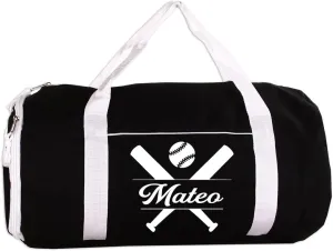Personalized Sport/Gym Roll Duffel Bag - Baseball