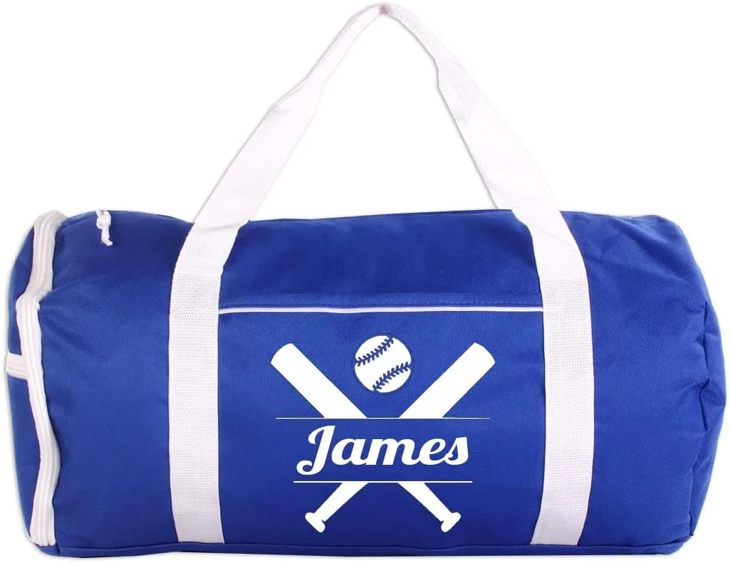 Personalized Sport/Gym Roll Duffel Bag - Baseball