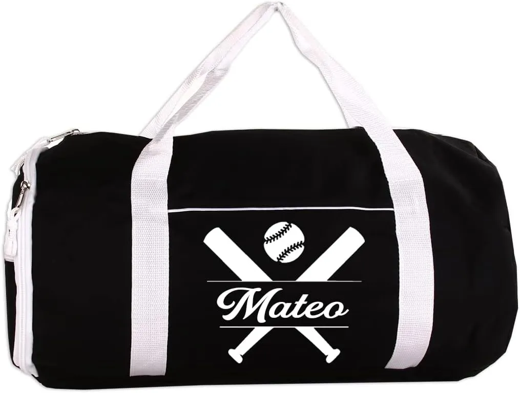 Personalized Sport/Gym Roll Duffel Bag - Baseball