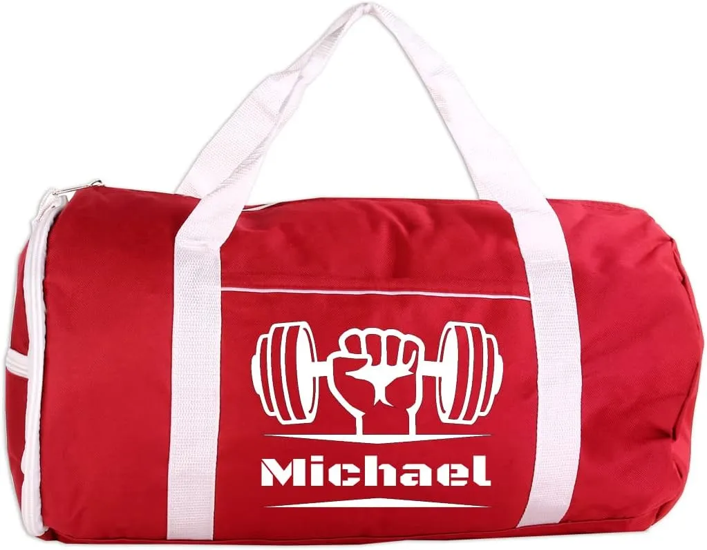 Personalized Sport/Gym Roll Duffel Bag - Fitness & Weight Training