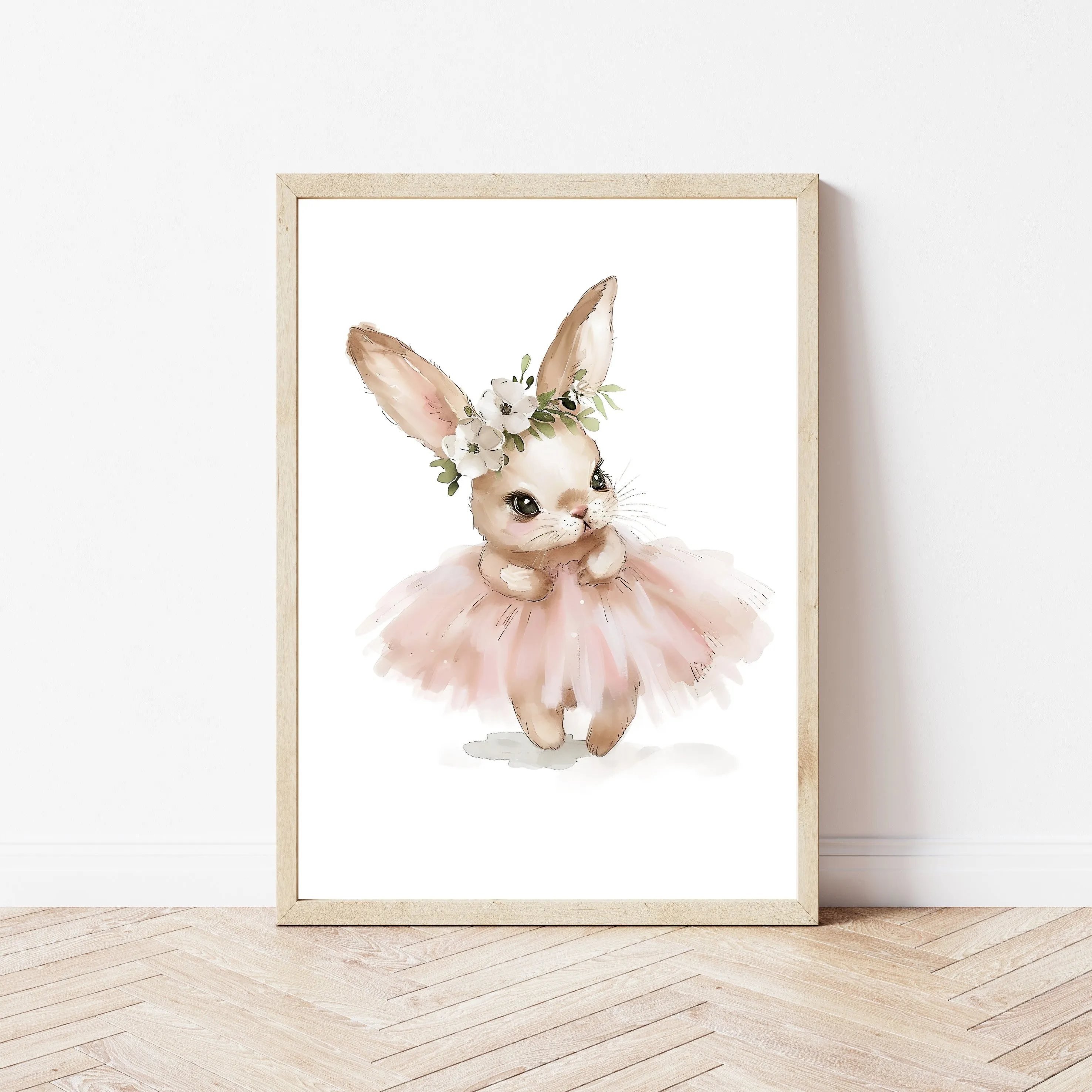 Pink Ballerina Bunny Set of 3 Wall Art