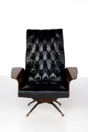 PLYCRAFT MULHAUSER EAMES ERA CHAIR WITH OTTOMAN BY: REDD TAYLOR