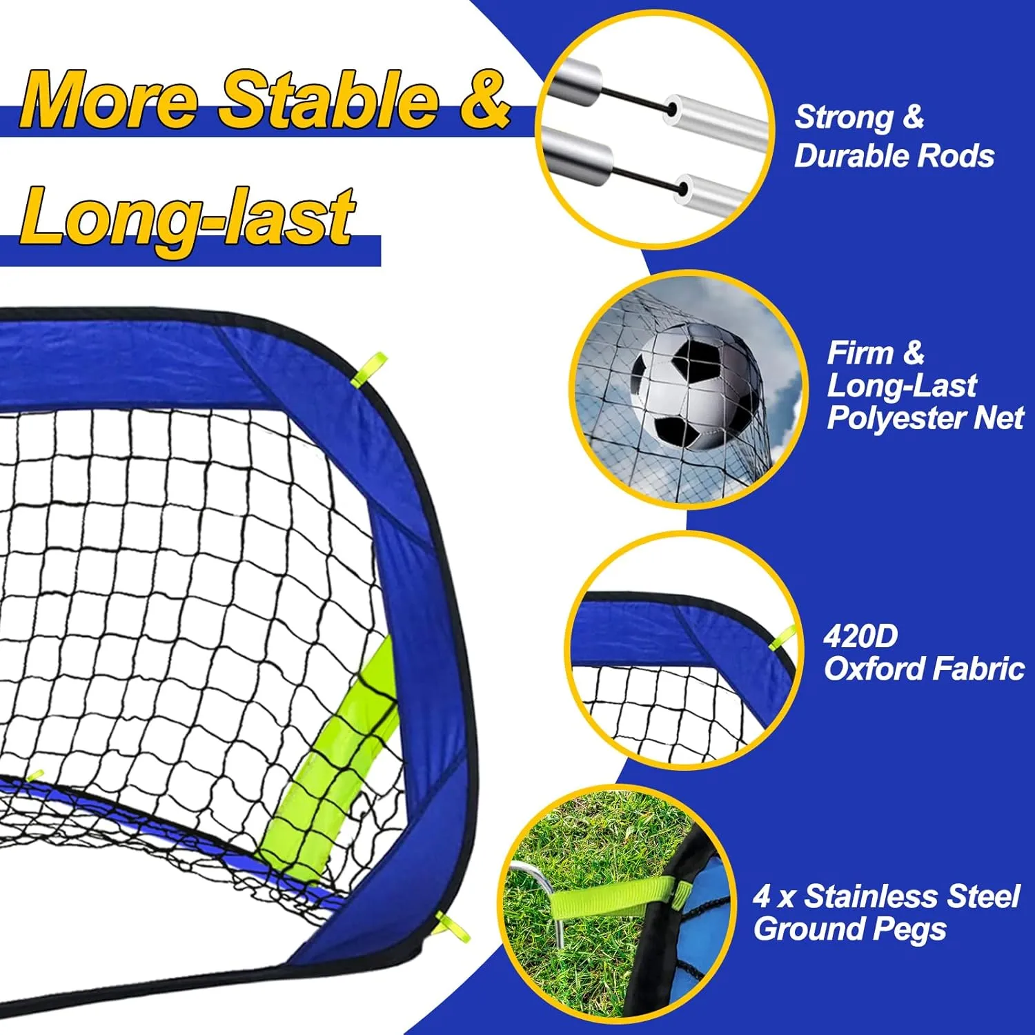 Pop Up Soccer Goals Nets for Backyard Beach Soccer Training Net Mini Portable Foldable Lightweight Indoor   Outdoor Football Goal with Carry Bag