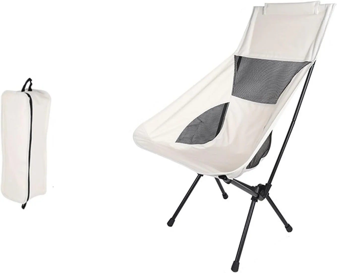 Portable Stool Portable Folding Chair Can Be Stored Fishing Small Stool Painting Sketching Backrest Chair Breathable Mesh Picnic Chair Folding Stool(Beige,14.6 * 13.2 * 34.6in)
