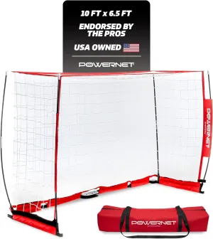 PowerNet Carli Lloyd Soccer Goal, Portable Net Collapsible Metal Base, Quick Setup Ultra Portable, Full Size Framed Soccer Goal, 1 Goal   1 Carry Bag