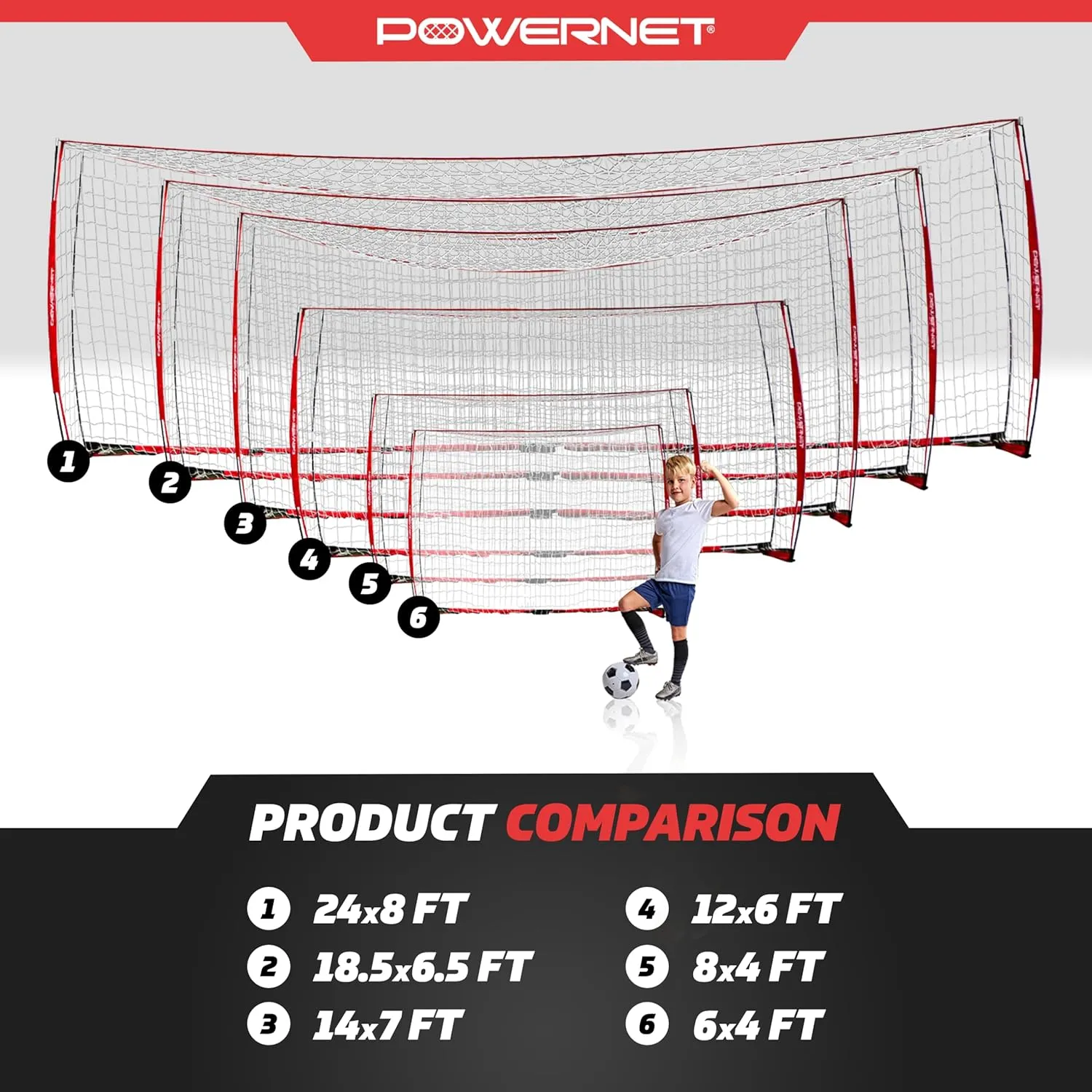 PowerNet Carli Lloyd Soccer Goal, Portable Net Collapsible Metal Base, Quick Setup Ultra Portable, Full Size Framed Soccer Goal, 1 Goal   1 Carry Bag