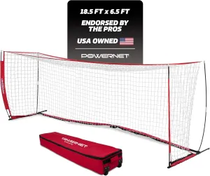 PowerNet Carli Lloyd Soccer Goal, Portable Net Collapsible Metal Base, Quick Setup Ultra Portable, Full Size Framed Soccer Goal, 1 Goal   1 Carry Bag