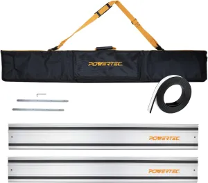 POWERTEC 110" Track Saw Guide Rail Kit for Makita or Festool w/Guide Rail Connectors & Splinter Guard Replacement Strip