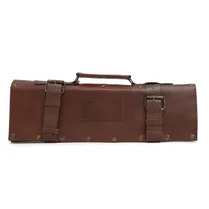 Premium Leather Knife Roll Bag