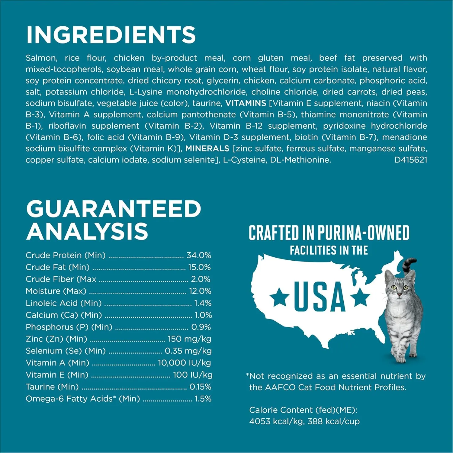 Purina ONE Natural Dry Cat Food, Tender Selects Blend with Real Salmon - 22 lb. Bag