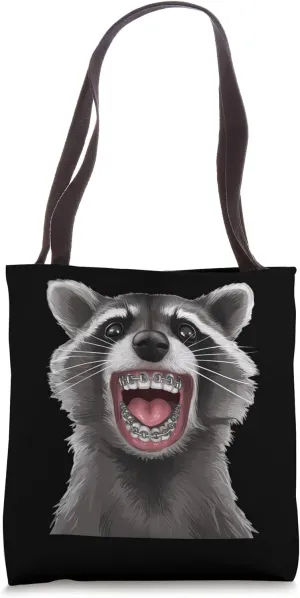 Raccoon Braces Tote Bag