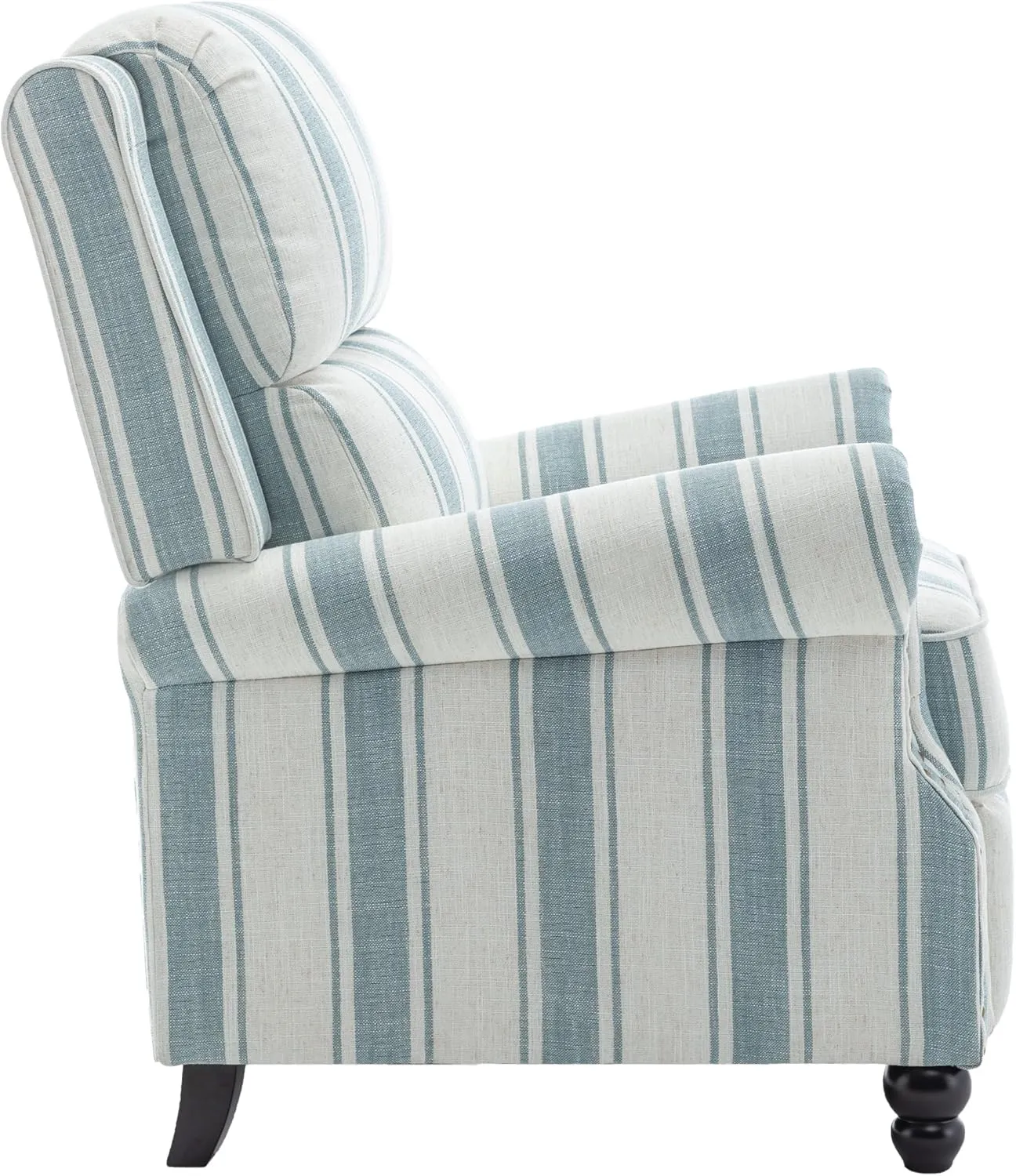 Recliner Chair, Modern Pushback Armchair with Adjustable Backrest & Footrest for Bedroom, Living Room (Blue Stripe,Set of 2)