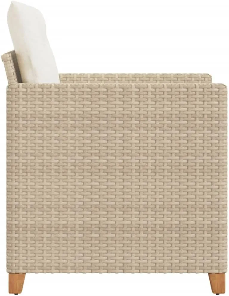 Relaxing Chair Camping Chair Dining Chairs Lawn Chairs - Patio Chair with Cushions Beige Poly Rattan for Park Campsites Terrace Outside