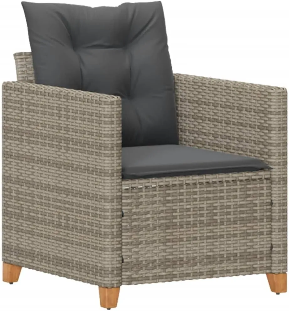 Relaxing Chair Camping Chair Dining Chairs Lawn Chairs - Patio Chair with Cushions Gray Poly Rattan for Park Campsites Terrace Outside