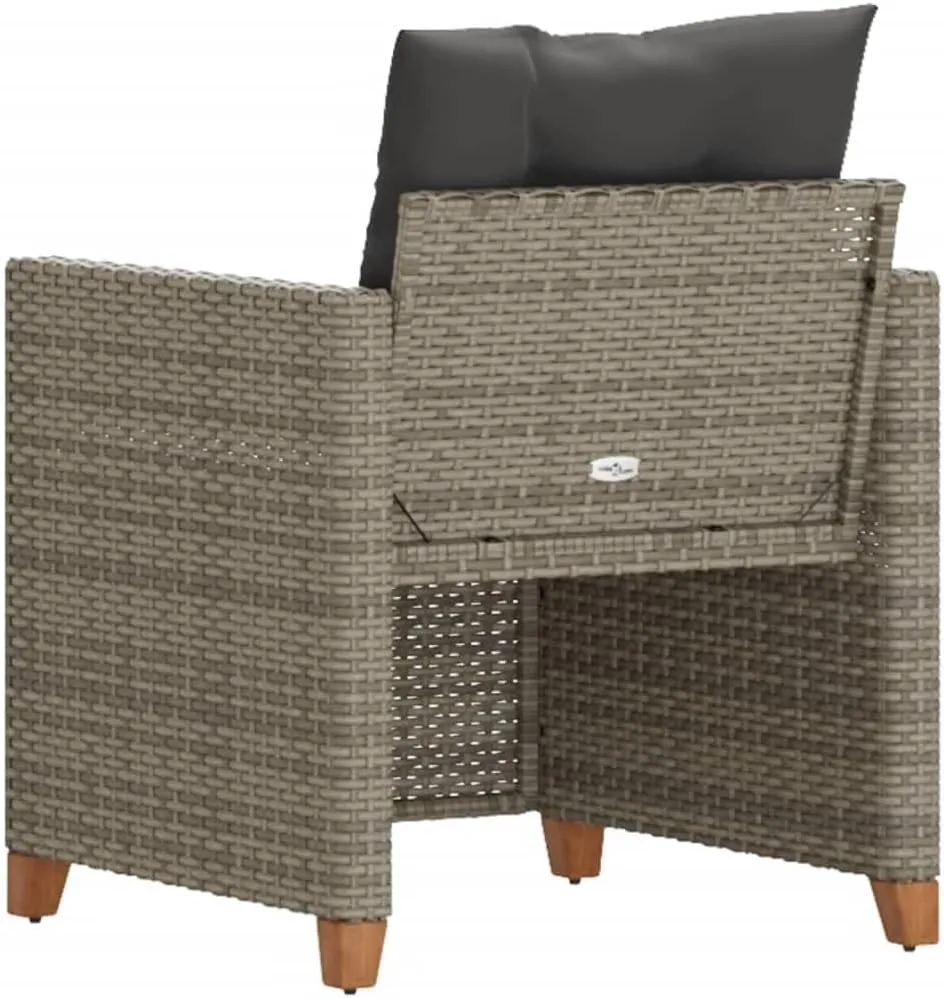 Relaxing Chair Camping Chair Dining Chairs Lawn Chairs - Patio Chair with Cushions Gray Poly Rattan for Park Campsites Terrace Outside