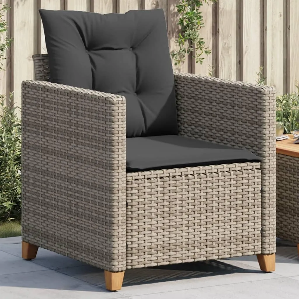 Relaxing Chair Camping Chair Dining Chairs Lawn Chairs - Patio Chair with Cushions Gray Poly Rattan for Park Campsites Terrace Outside