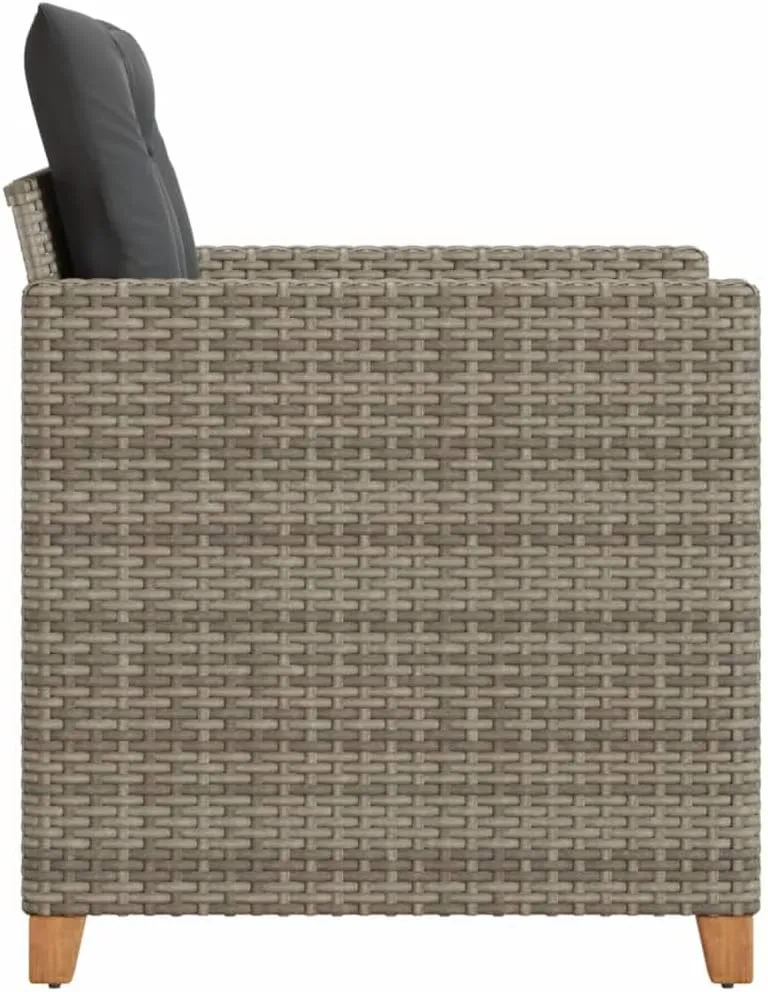 Relaxing Chair Camping Chair Dining Chairs Lawn Chairs - Patio Chair with Cushions Gray Poly Rattan for Park Campsites Terrace Outside