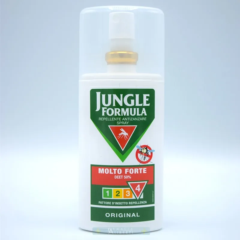 repellente zanzare jungle formula molto forte DEET 50% zanzara malaria, tigre e febbre gialla