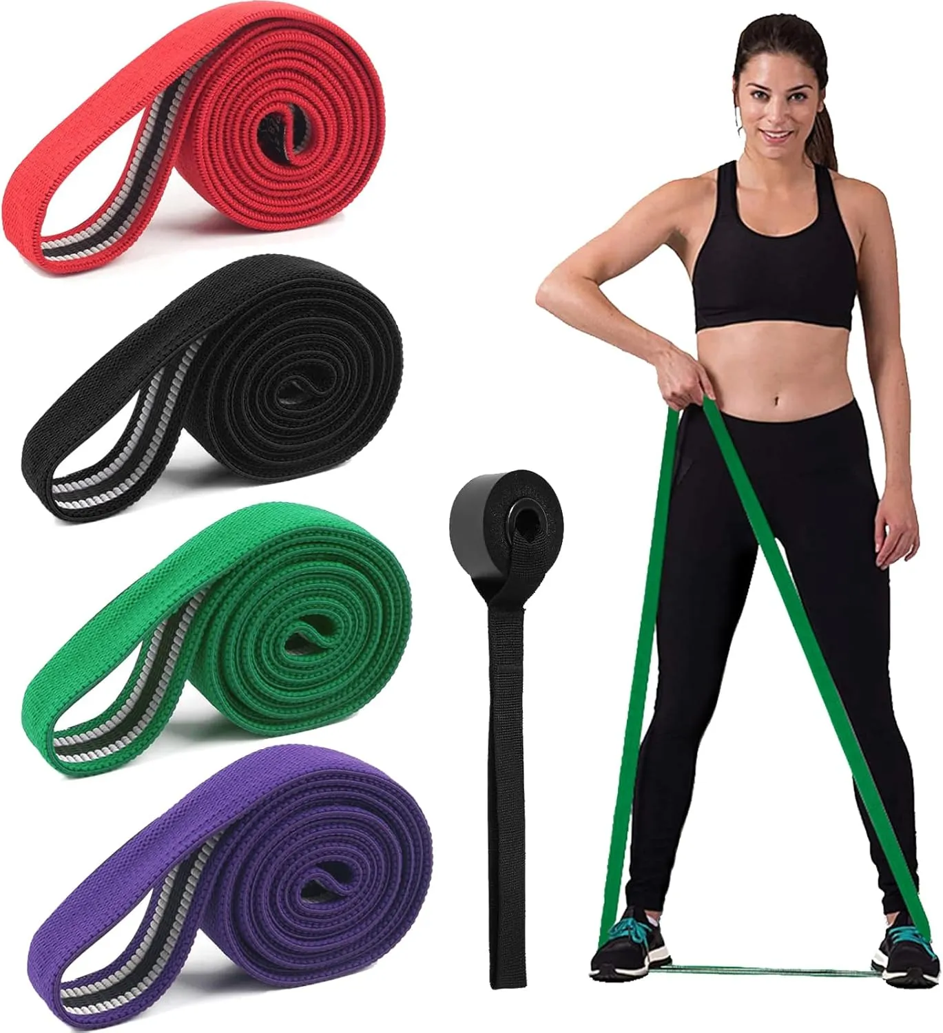 Resistance Bands for Working Out,4pcs Fabirc Resistance Band Set Full Body Elastic Bands for Exercise Bands Workout Bands Resistance