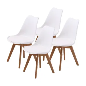 Retro (Set of 4) PU Leather Dining Chairs - White