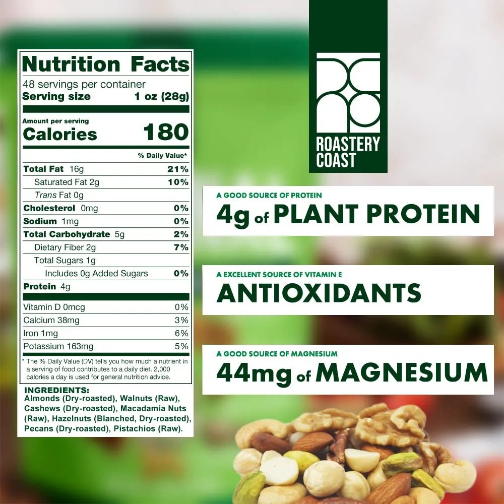 Roastery Coast - Daily Nuts Healthy Mix Bulk | Nuts Snack Mix | Deluxe assorted snack | nut snacks | healthy snacks for adults | dry fruits | nut mix