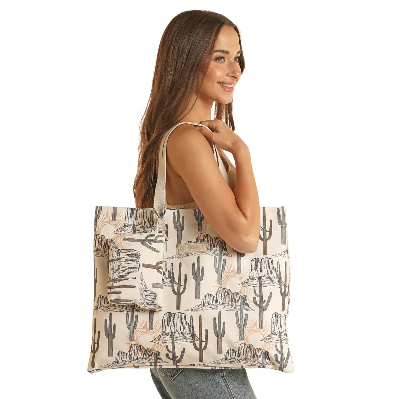 Rock and Roll Unisex Printed Bag With Woven Strap - Orange