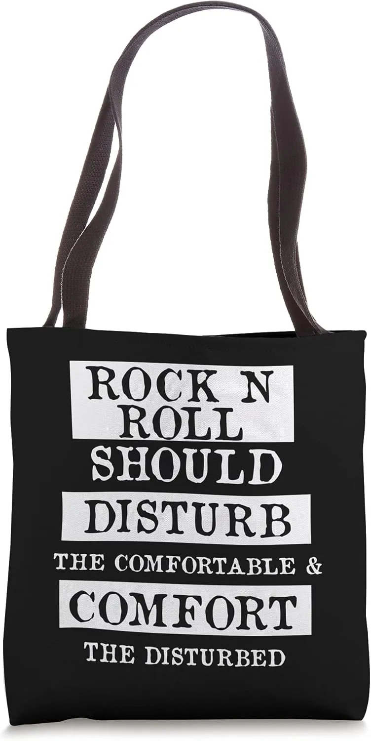 Rock N Roll Shall Disturb Comfortable Comfort the Disturbed Tote Bag