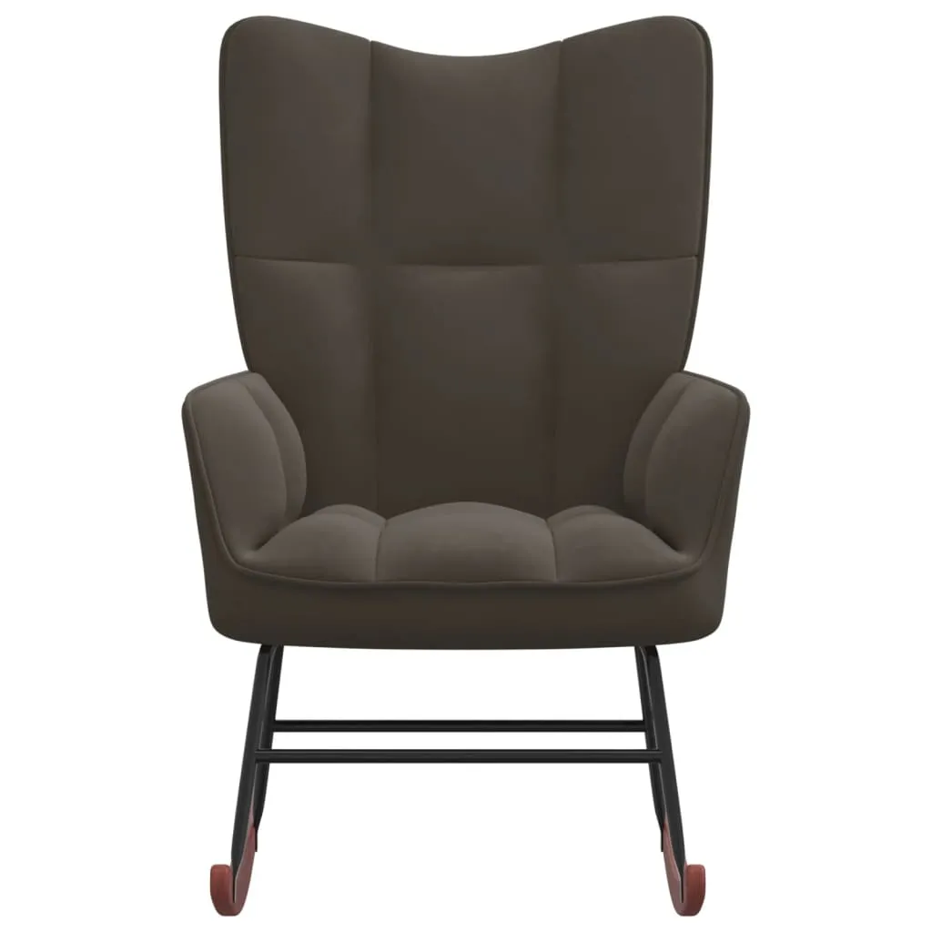 Rocking Chair Dark Gray Velvet
