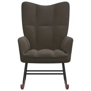 Rocking Chair Dark Gray Velvet