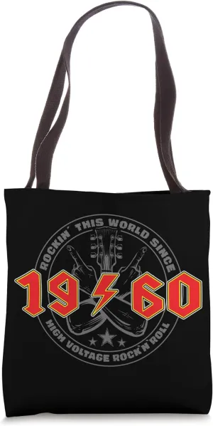 Rock'n'Roll 1960 High Voltage Retro Music Birthday Tote Bag