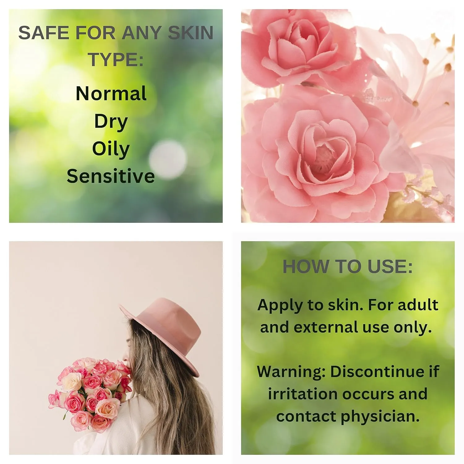 Rose Garden Roll-On Perfume with Rose Essential Oil Alcohol-Free, All-Natural, Organic, Long-Lasting Fragrance - Travel-Size Perfume for Women - TSA Approved, 0.33 oz / 10 ml