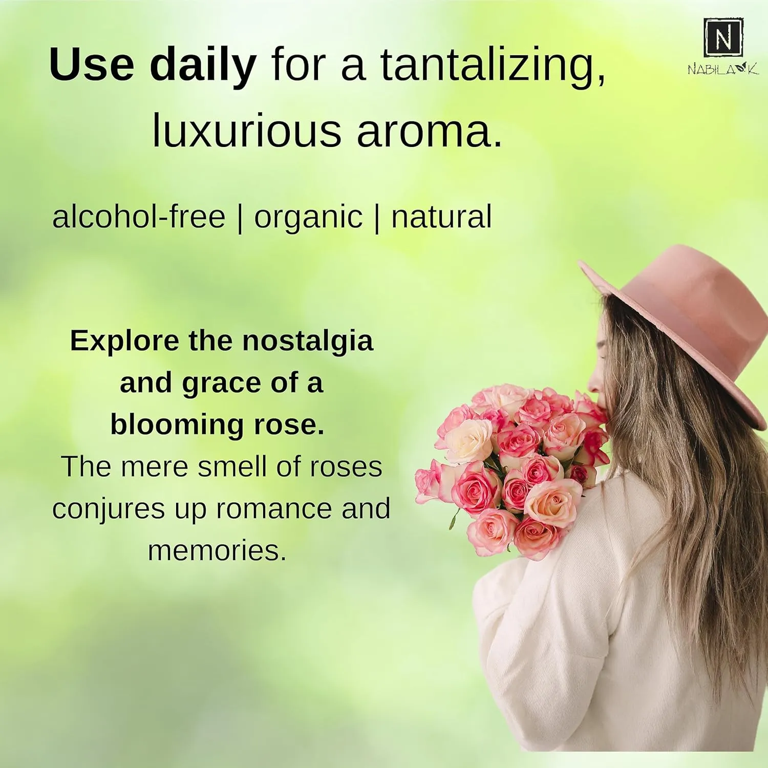 Rose Garden Roll-On Perfume with Rose Essential Oil Alcohol-Free, All-Natural, Organic, Long-Lasting Fragrance - Travel-Size Perfume for Women - TSA Approved, 0.33 oz / 10 ml