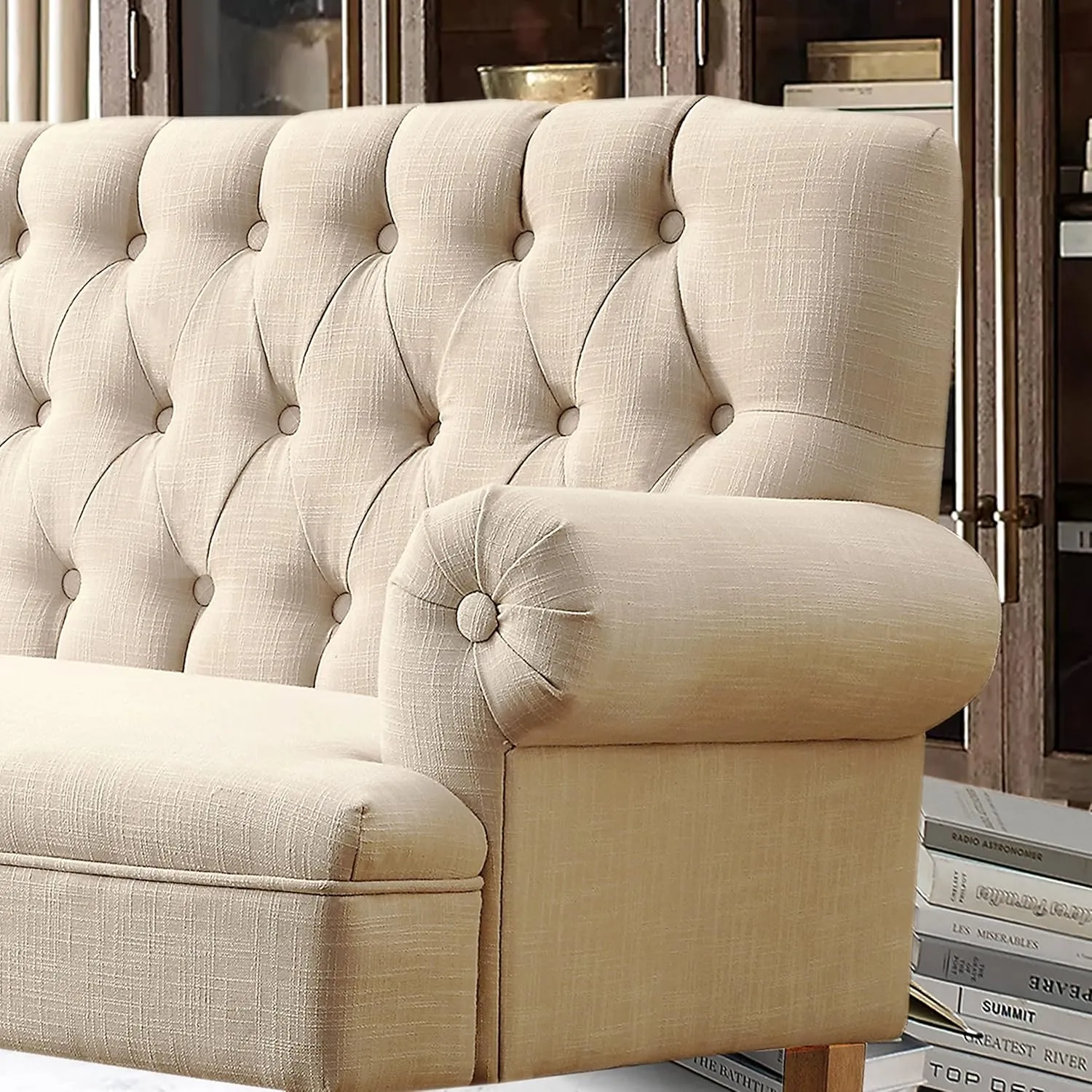 Rosevera Drennan Loveseat - Sofa for Living Room, Couch in a Box, Linen, Beige
