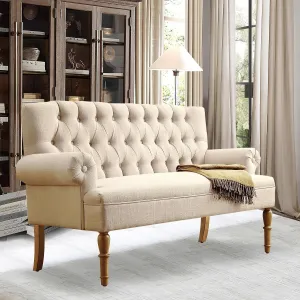 Rosevera Drennan Loveseat - Sofa for Living Room, Couch in a Box, Linen, Beige