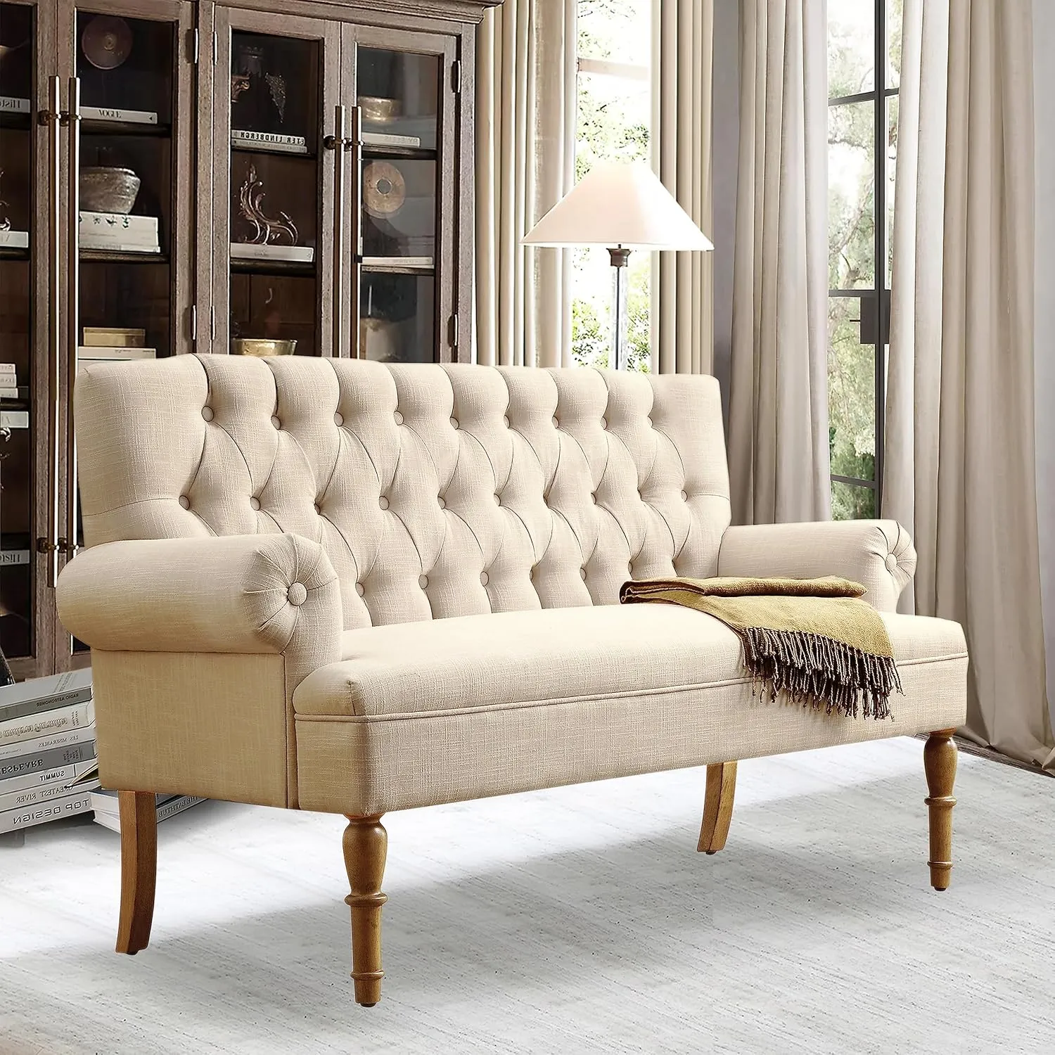 Rosevera Drennan Loveseat - Sofa for Living Room, Couch in a Box, Linen, Beige