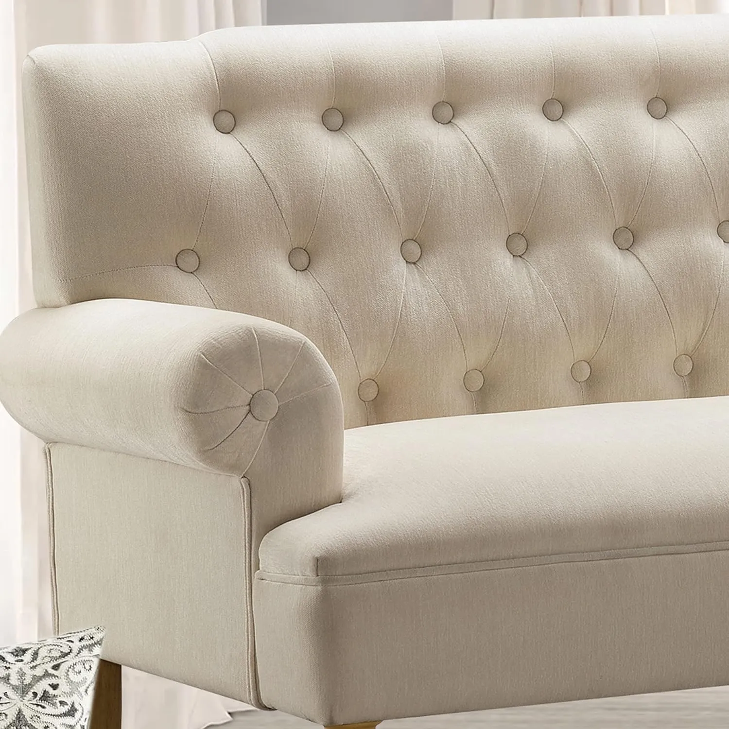 Rosevera Drennan Loveseat Sofas for Living Room Couch in a Box Sofa Para Sala Love Seats Furniture Velve Pearl Beige
