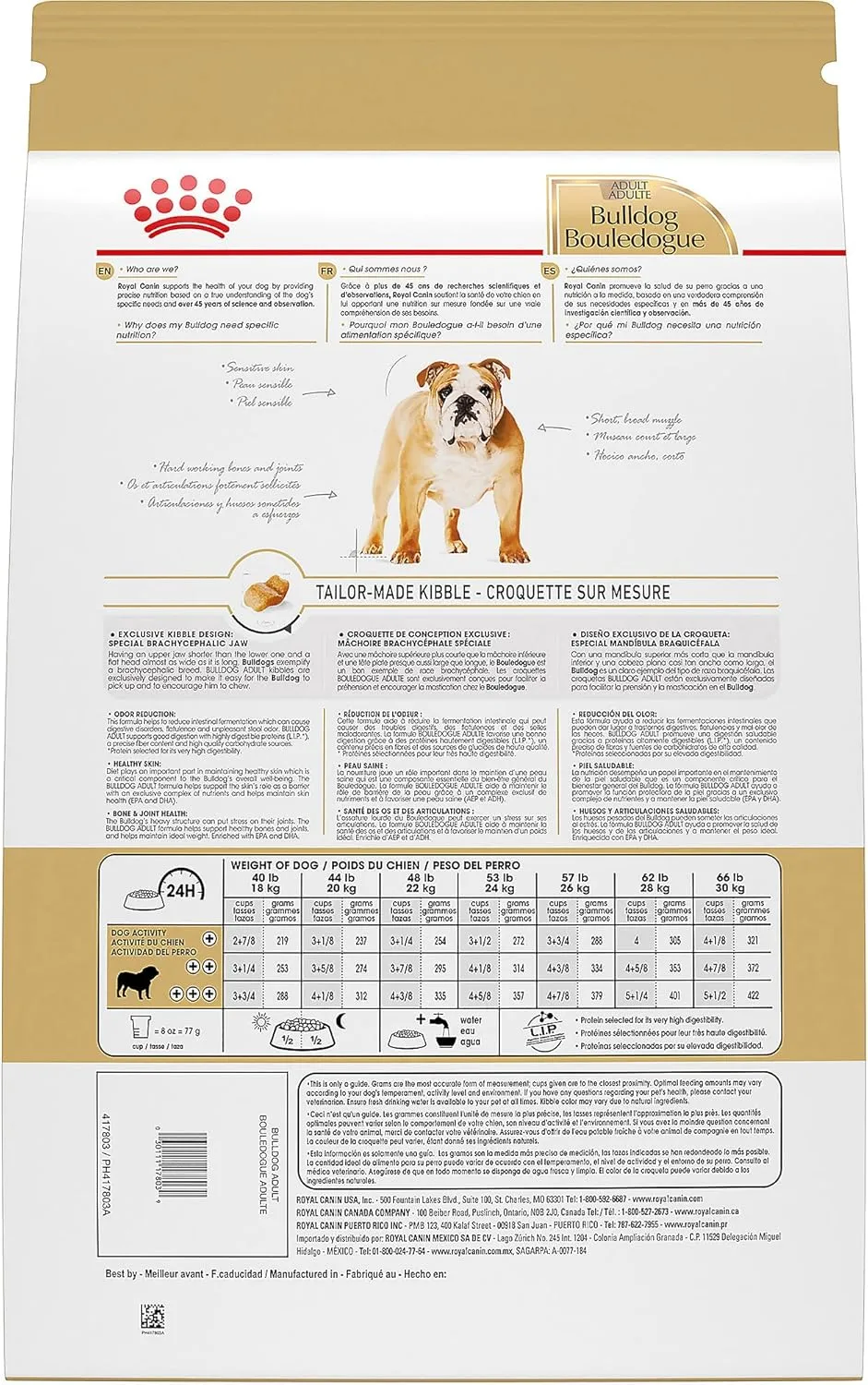 Royal Canin Bulldog Adult Dry Dog Food, 17 lb bag