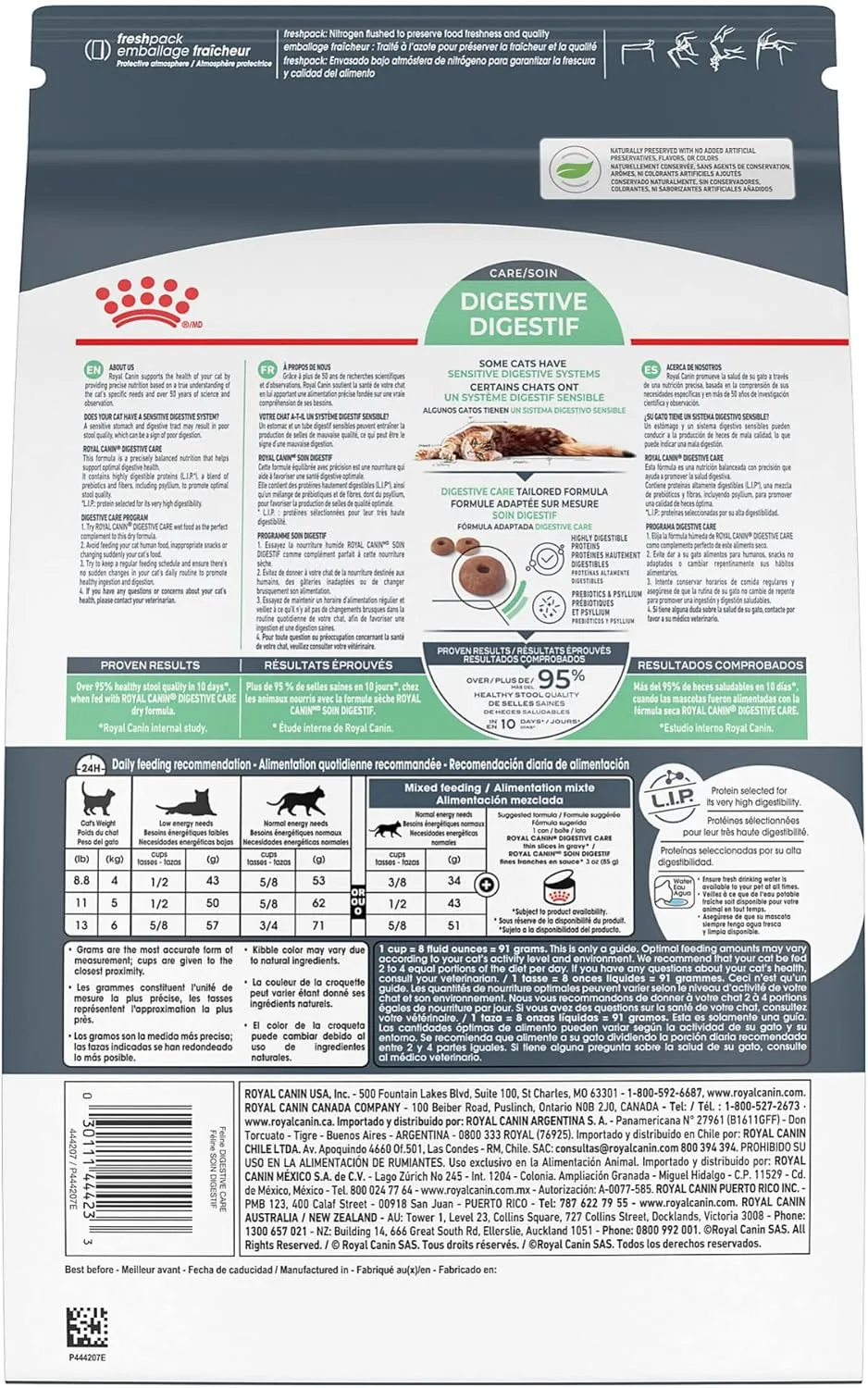 Royal Canin Feline Care Nutrition Digestive Care Dry Cat Food, 3 lb bag