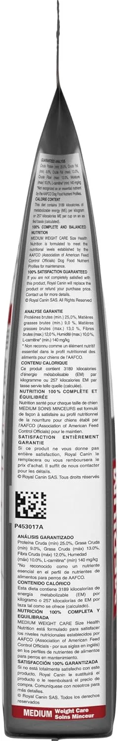 Royal Canin Medium Weight Care Adult Dry Dog Food for Medium Breeds, 17 lb bag